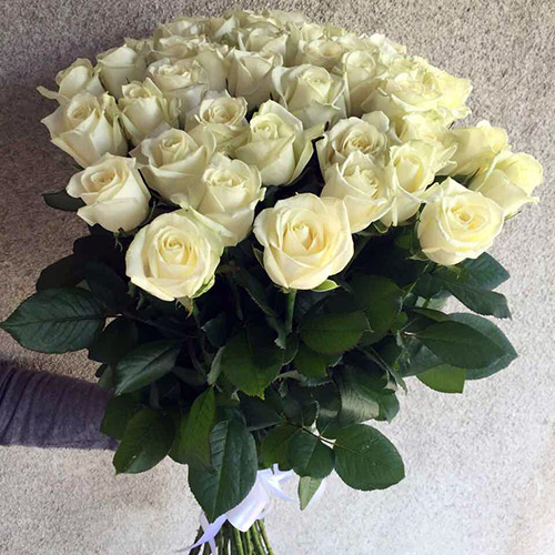 Фото товара 33 білі троянди у Львові
